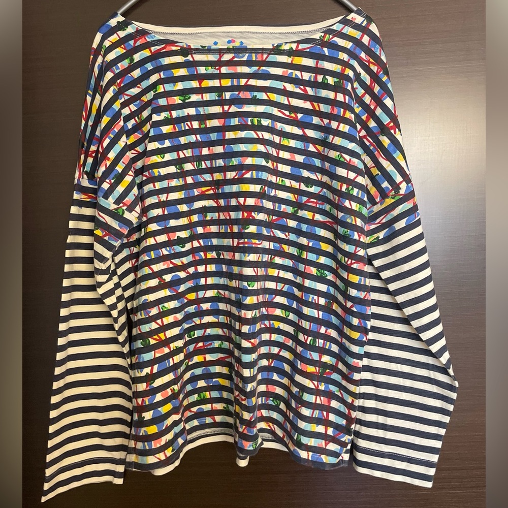 Mariner cloth boatneck T-shirt with color embroidered from J Crew